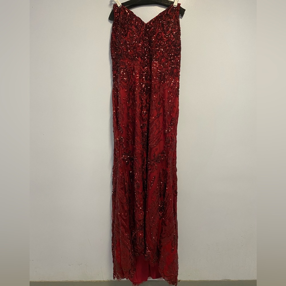 NWT Morillee By Madeline Gardener Sangria Elegant Prom Dress Size 24 Style 47206 - Picture 7 of 10